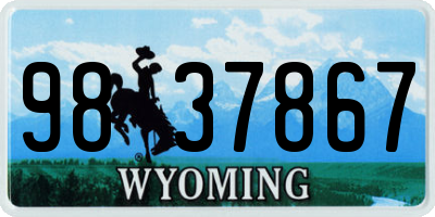 WY license plate 9837867