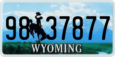 WY license plate 9837877