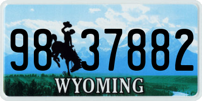 WY license plate 9837882