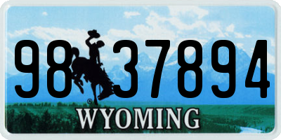 WY license plate 9837894