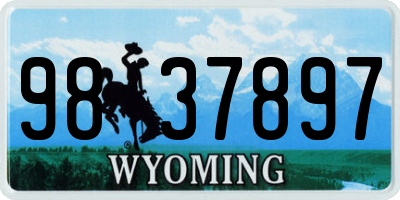 WY license plate 9837897