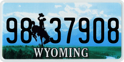 WY license plate 9837908