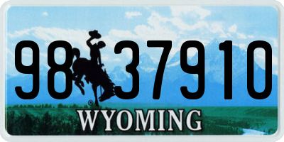 WY license plate 9837910