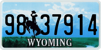 WY license plate 9837914