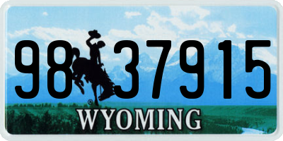 WY license plate 9837915