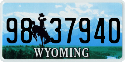 WY license plate 9837940