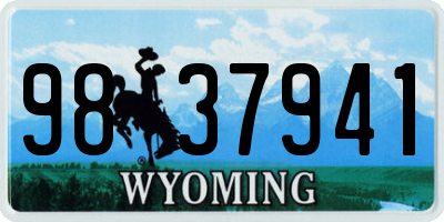 WY license plate 9837941