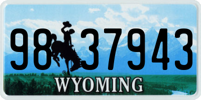 WY license plate 9837943
