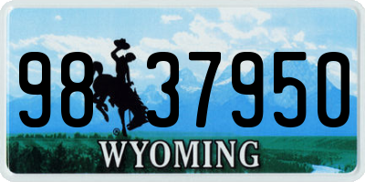 WY license plate 9837950