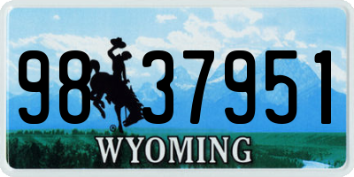 WY license plate 9837951
