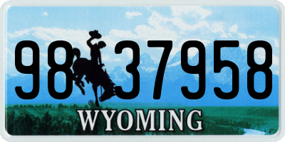 WY license plate 9837958