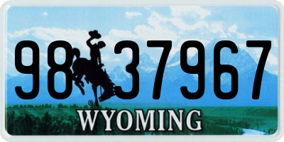 WY license plate 9837967