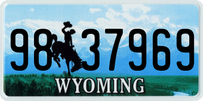 WY license plate 9837969