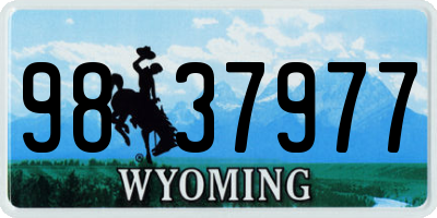 WY license plate 9837977