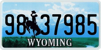 WY license plate 9837985