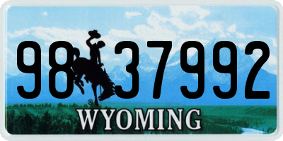 WY license plate 9837992