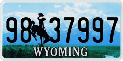 WY license plate 9837997