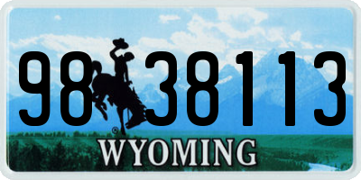 WY license plate 9838113