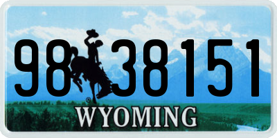 WY license plate 9838151