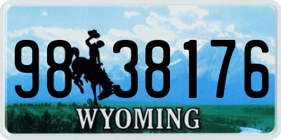 WY license plate 9838176