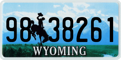 WY license plate 9838261