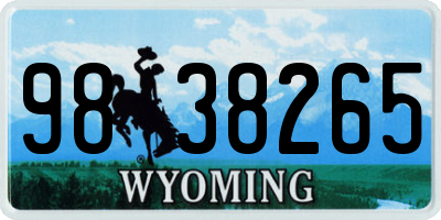 WY license plate 9838265