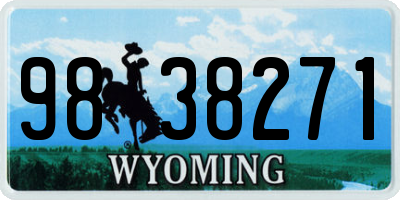 WY license plate 9838271