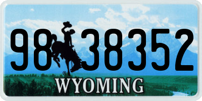 WY license plate 9838352