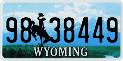 WY license plate 9838449