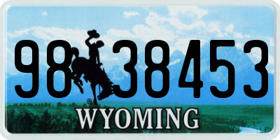 WY license plate 9838453
