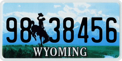 WY license plate 9838456