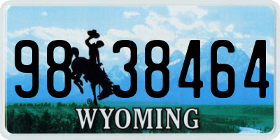 WY license plate 9838464
