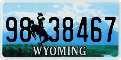 WY license plate 9838467