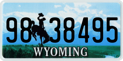 WY license plate 9838495