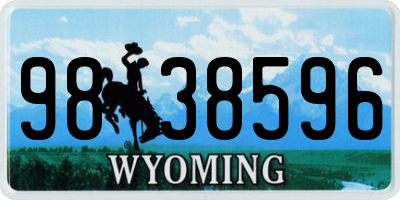 WY license plate 9838596