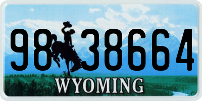 WY license plate 9838664
