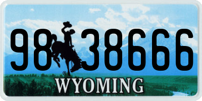 WY license plate 9838666