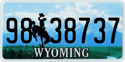 WY license plate 9838737