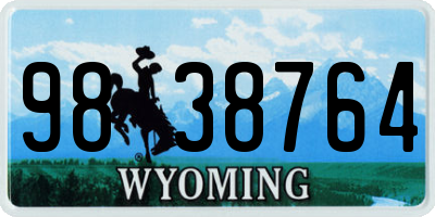 WY license plate 9838764