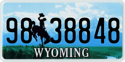 WY license plate 9838848
