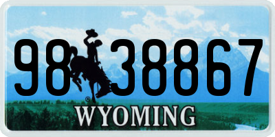 WY license plate 9838867