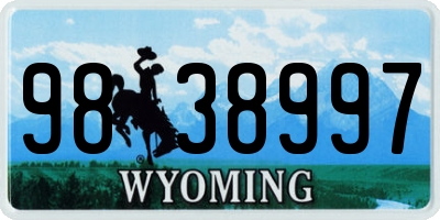 WY license plate 9838997