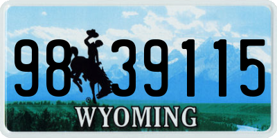 WY license plate 9839115