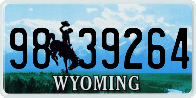 WY license plate 9839264