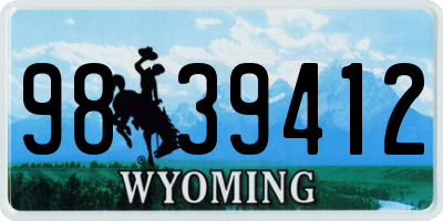 WY license plate 9839412