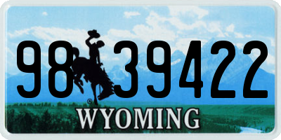WY license plate 9839422