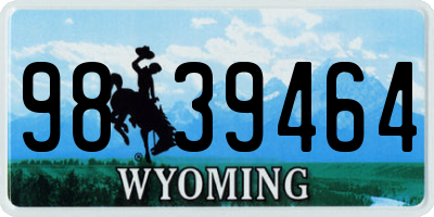 WY license plate 9839464