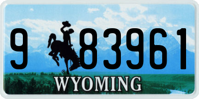 WY license plate 983961