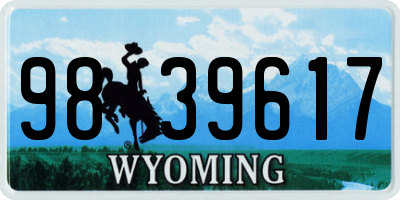 WY license plate 9839617