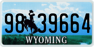 WY license plate 9839664